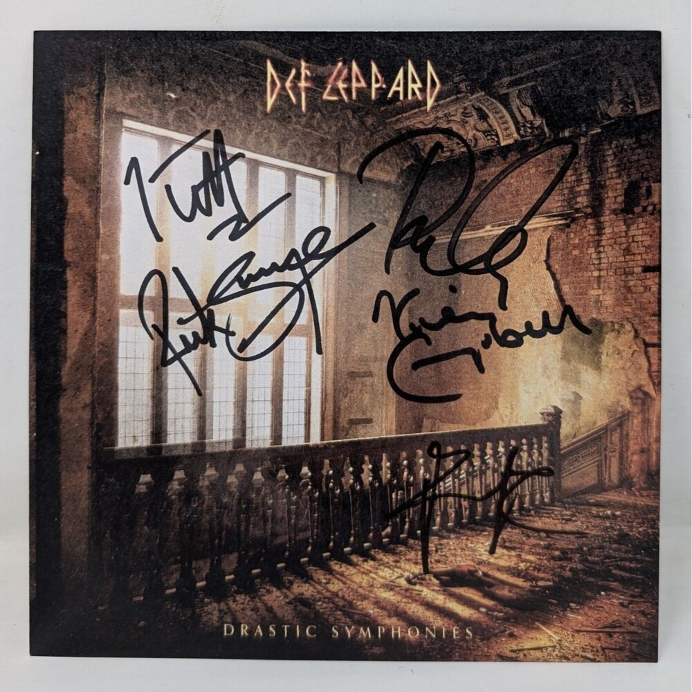 Def Leppard CD Drastic Symphonies With Full Band Signed Insert Autographed 2023